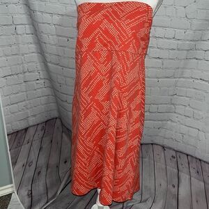 Eddie Bauer - coral and white strapless dress - XL